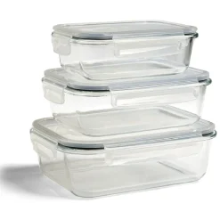 Boîte alimentaire en verre avec couvercle plastique à clips 640ml