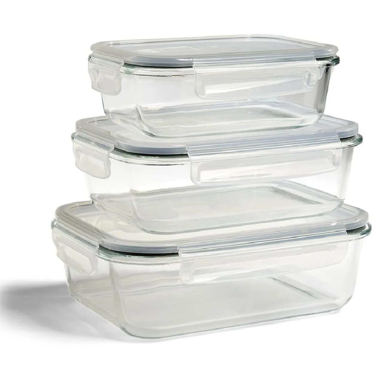 Boîte alimentaire en verre avec couvercle plastique à clips 1,1L