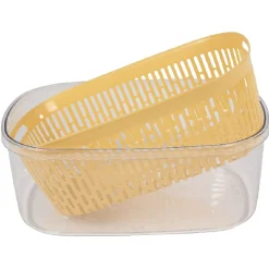 Boîte alimentaire hermétique avec panier fraîcheur 4 L jaune