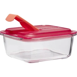 Boîte alimentaire Luminarc verre Esay Box transparent et rouge 76 cl