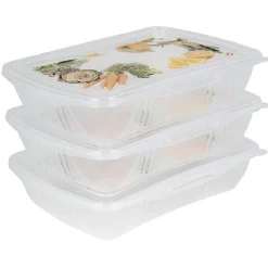 Boîte alimentaire motif légumes et fruits 1 L x3