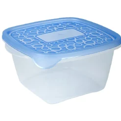 Boîte alimentaire Take away 1.1 L transparente et bleue x5