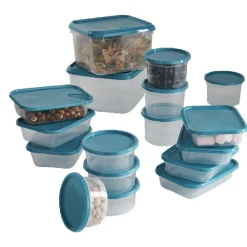 Boîte de conservation alimentaire bleu x 17