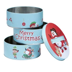 Boîte en métal 3 niveaux design Noël