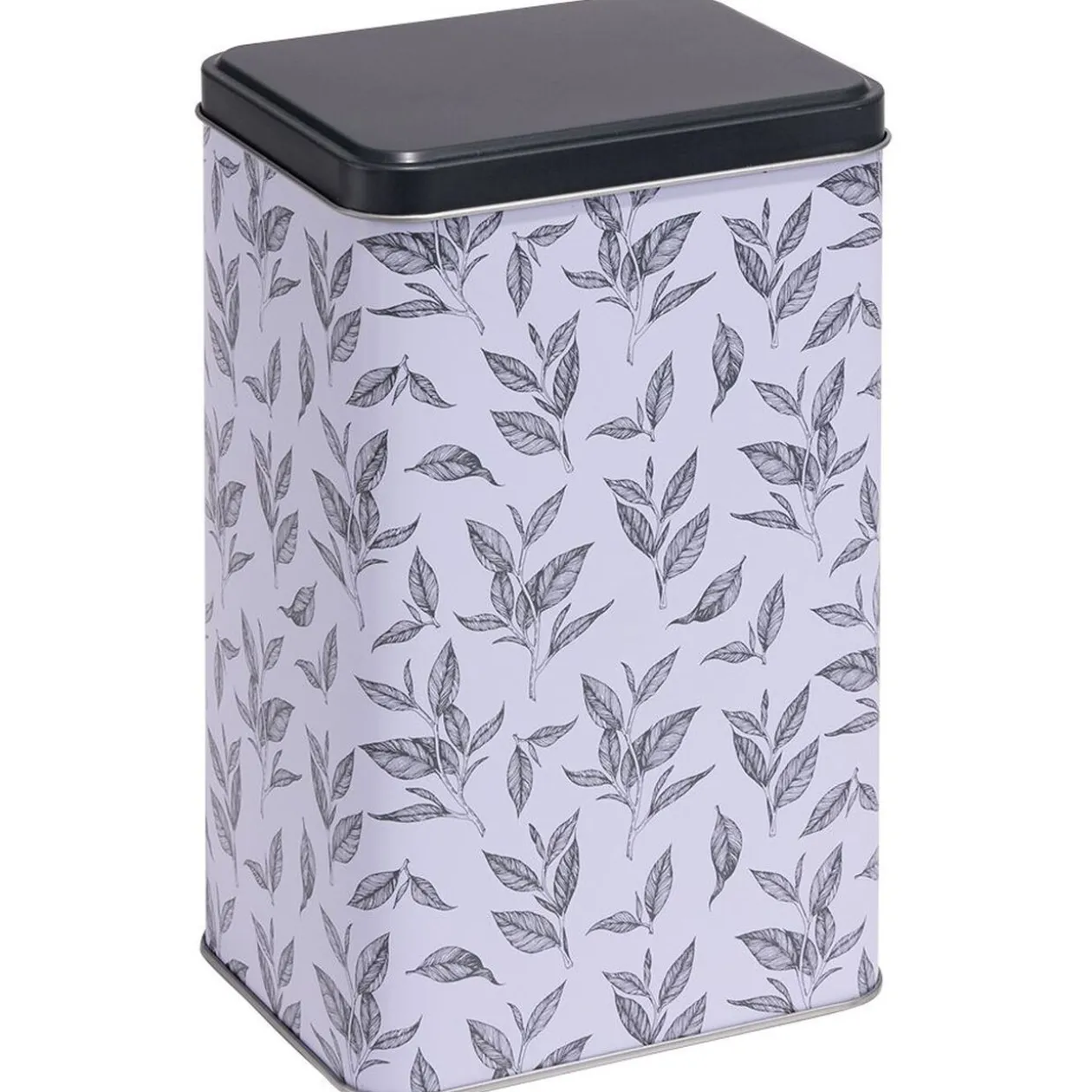 Boîte en métal imprimé feuillage 13x10xH20cm