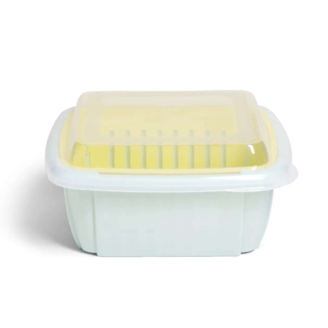 Boîte égouttoir plastique vert anis 22x22xH10cm