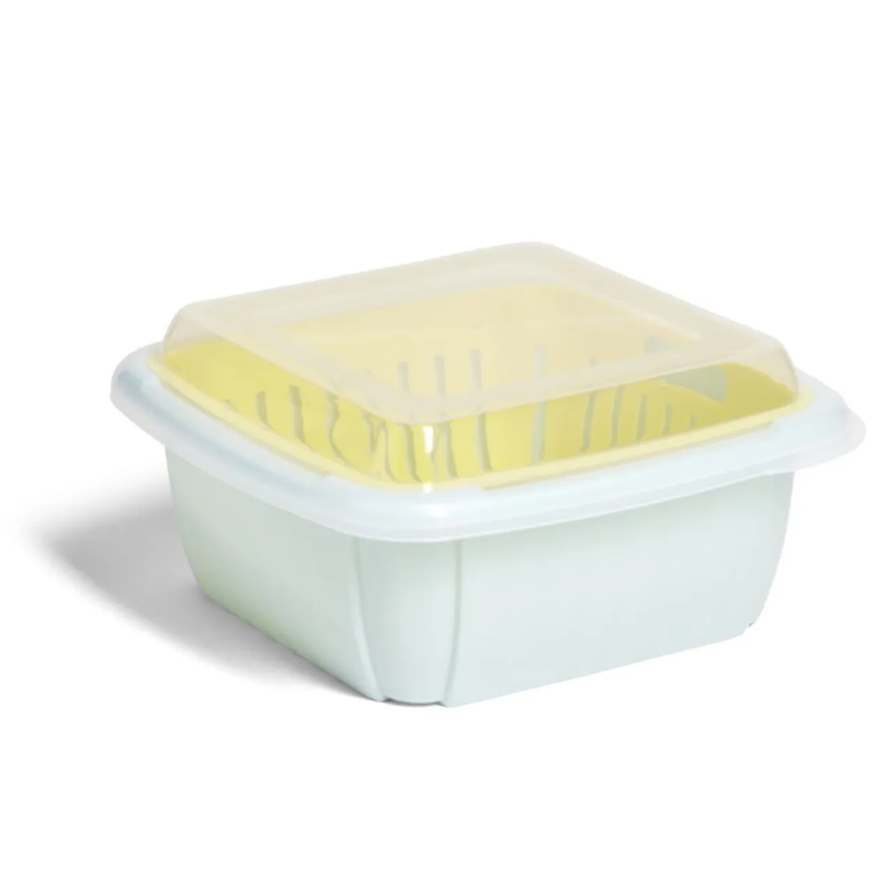 Boîte égouttoir plastique vert anis 22x22xH10cm