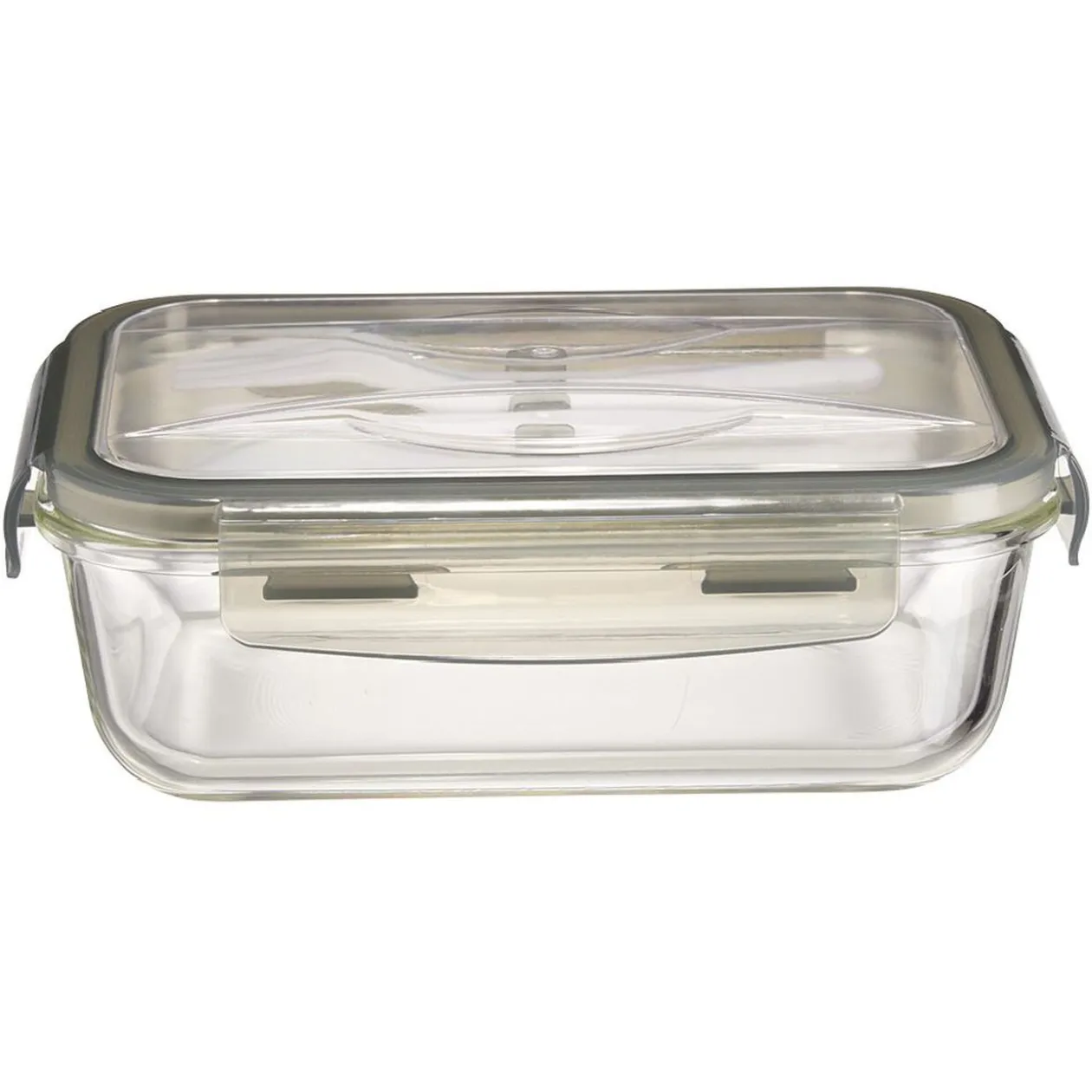 Boîte Lunchbox en verre avec couverts en plastique 1,2L