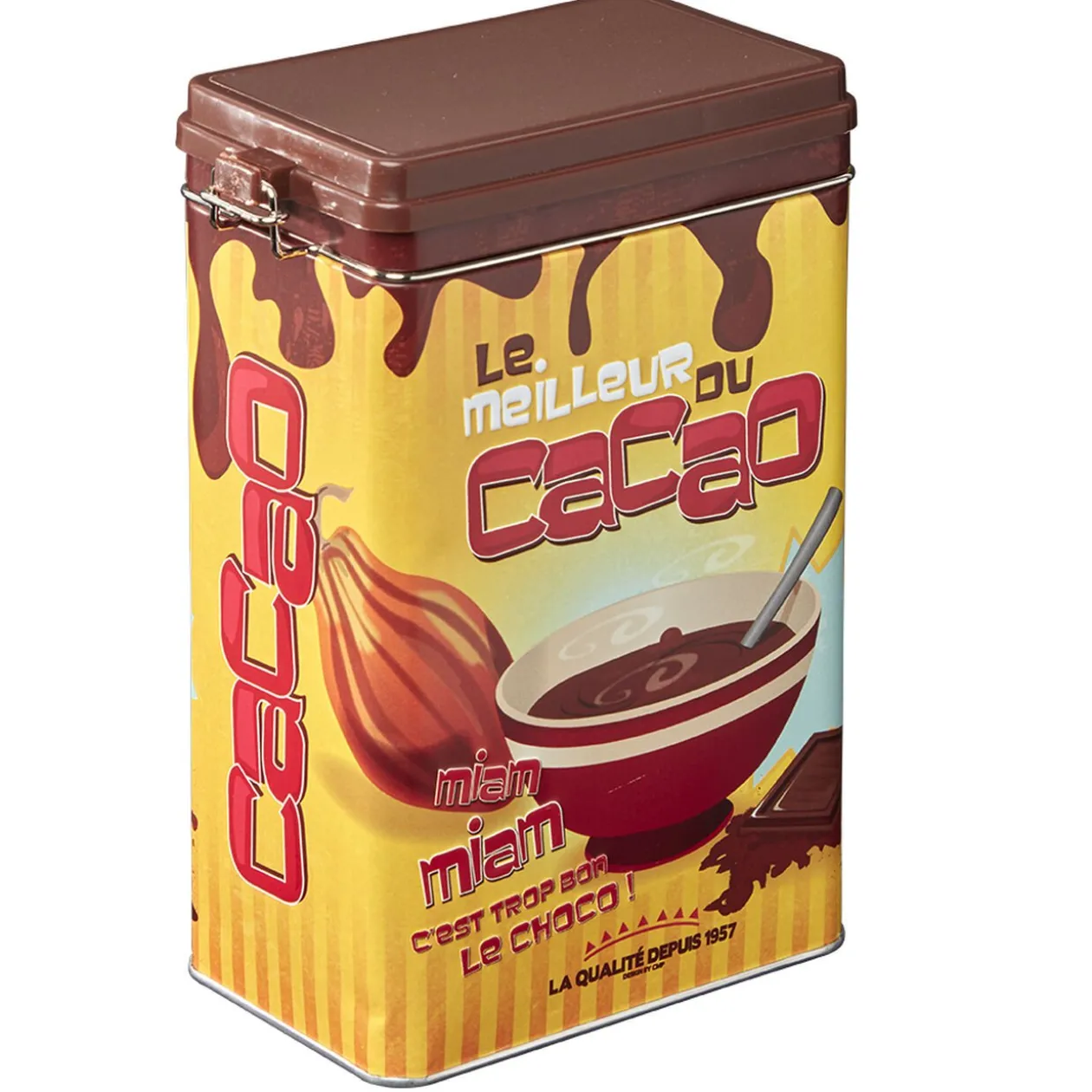 Boîte rectangulaire en métal le meilleur du cacao