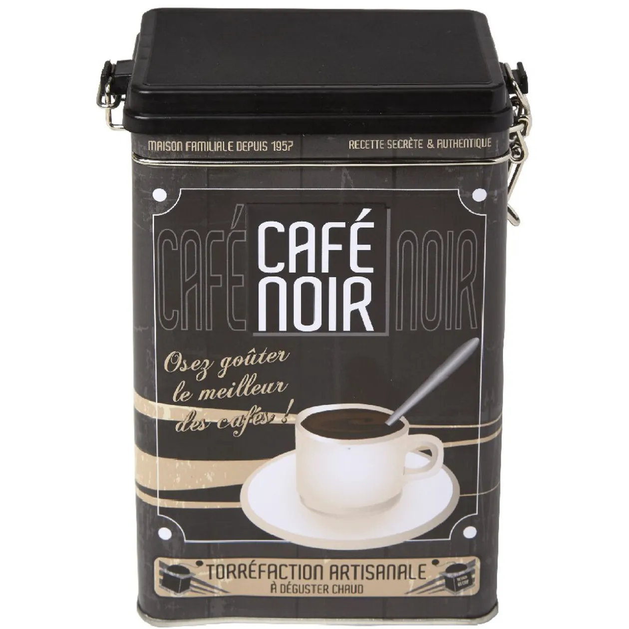 Boîte rectangulaire en métal design café noir