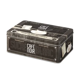 Boîte rectangulaire en métal design café noir