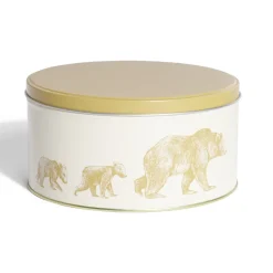 Boîte ronde en métal Ø16,7cm motif ours jaune