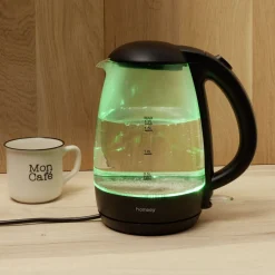 Bouilloire LED sans fil couleurs variables Homday en verre 1,7 L