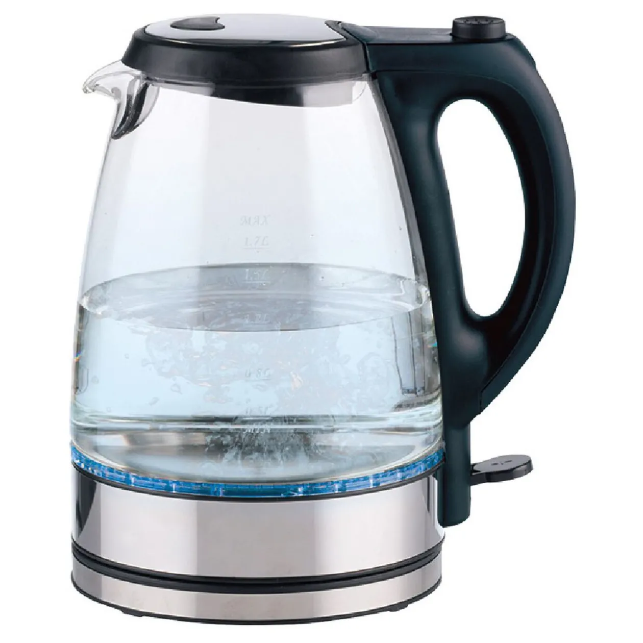 Bouilloire lumineuse à LED en verre 1,7L