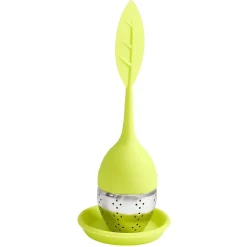 Boule à thé avec poignée et coupelle vert