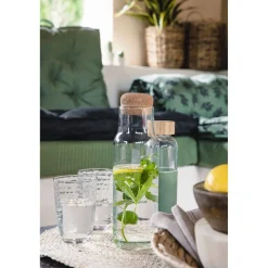 Bouteille en verre avec bouchon liège 1L