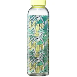 Bouteille en verre motif exotique 500 ml
