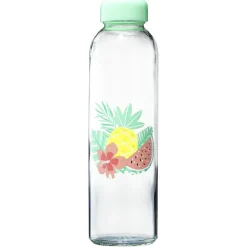 Bouteille en verre motif exotique 500 ml