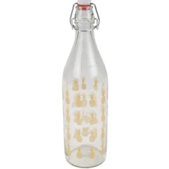 Bouteille en verre Officina style tropical motif ananas 1L