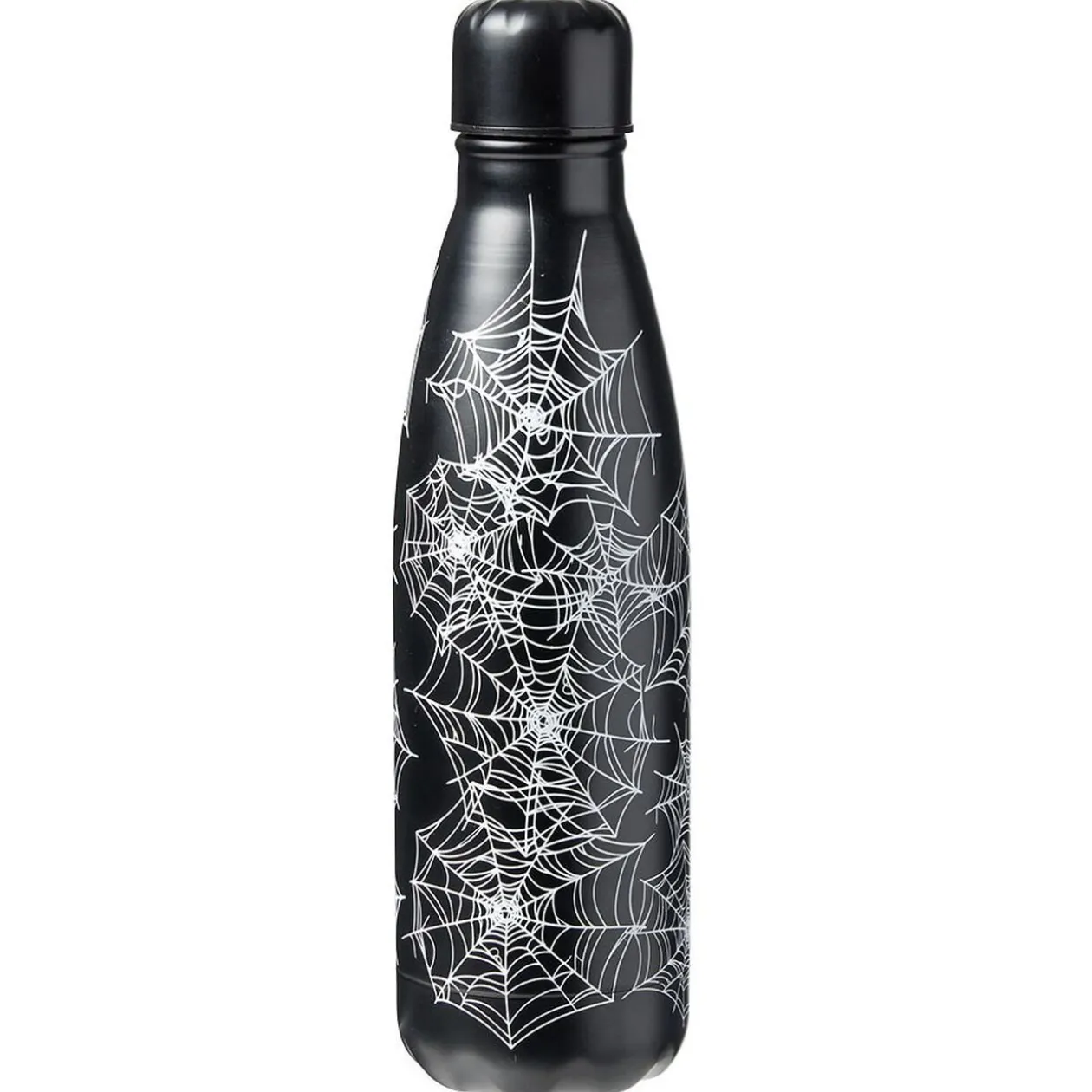 Bouteille isotherme Halloween motif toile d'araignée noir et blanc 500ml