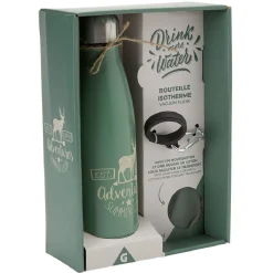 Bouteille isotherme inox avec housse et mousqueton 480 ml