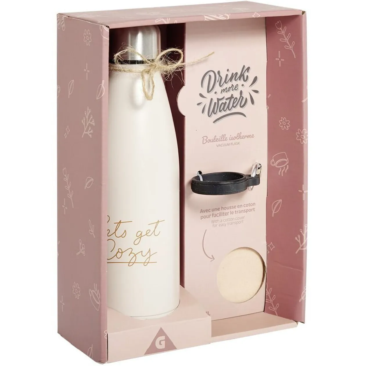 Bouteille isotherme 480ml avec housse rose