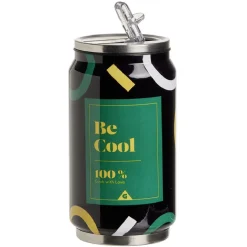 Canette isotherme acier et plastique vert 260ml Ø6,5xH13,5cm