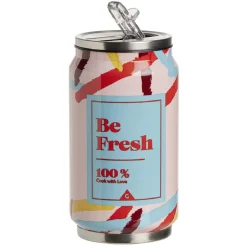 Canette isotherme acier et plastique vert 260ml Ø6,5xH13,5cm