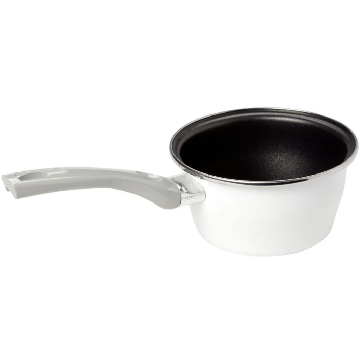 Casserole acier émaillé noir et blanc Ø 16 cm