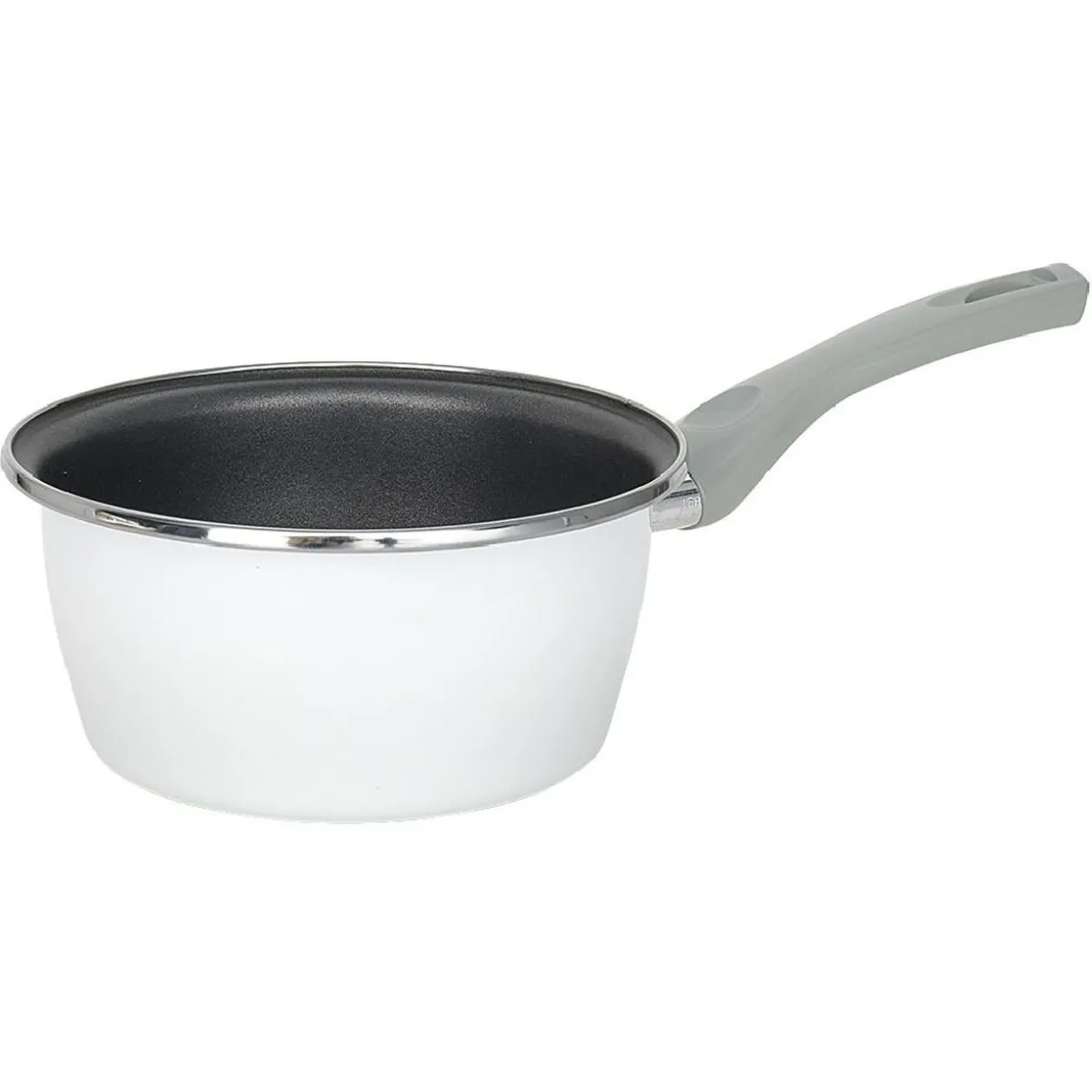 Casserole acier émaillé noir et blanc Ø 18 cm