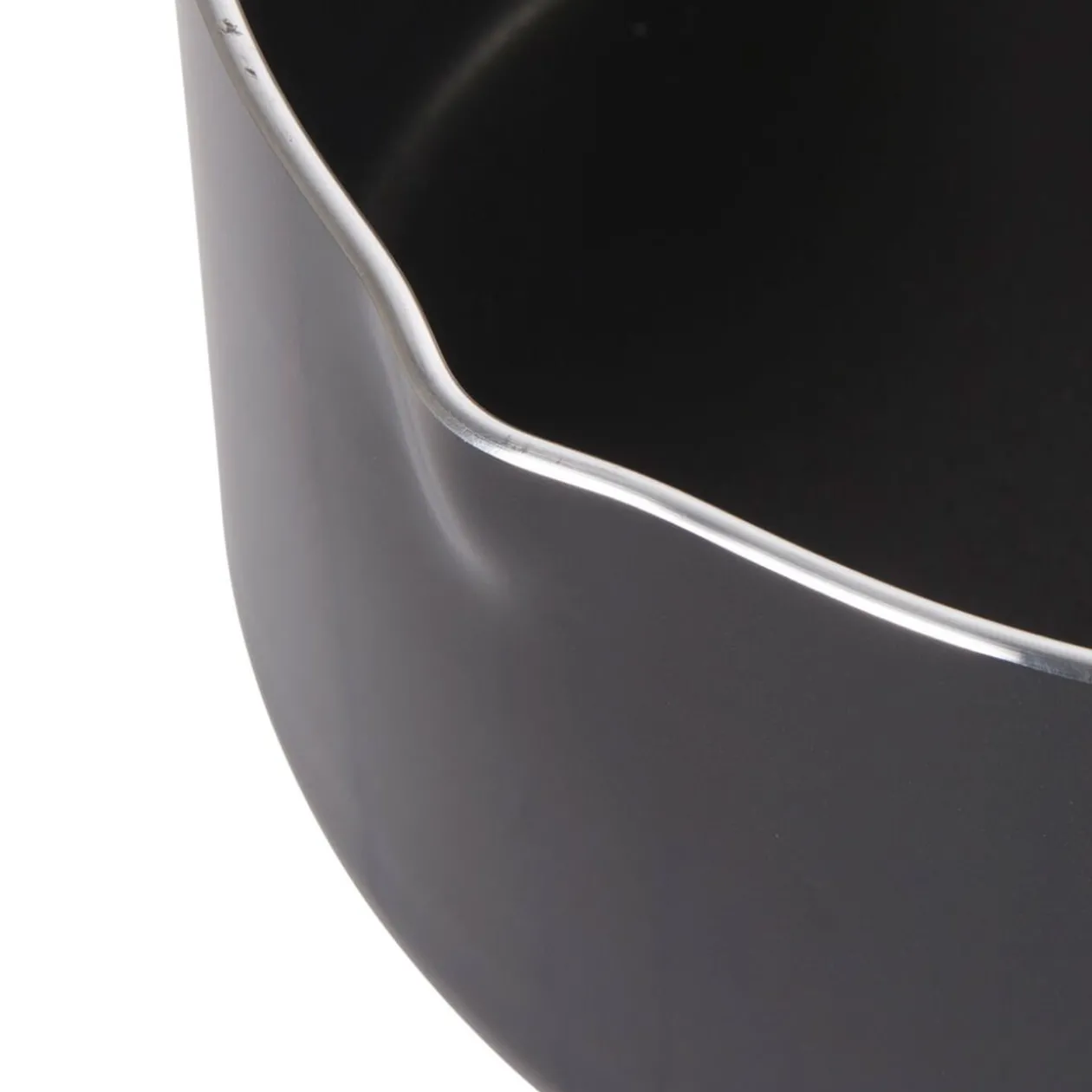 Casserole noire manche effet bois Ø 18