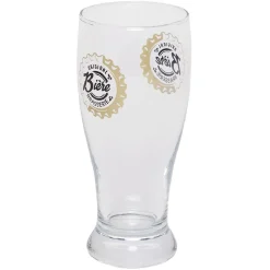 Chope à bière en verre transparent avec inscription 48 cl x2