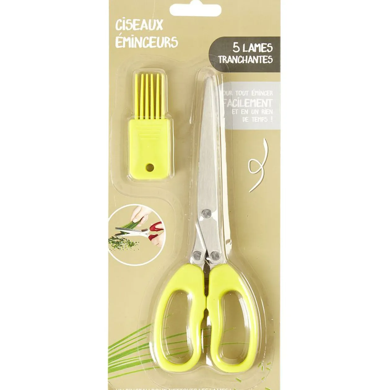 Ciseau éminceur à herbes + pinceau