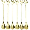 Coffret 6 petites cuillères inox doré