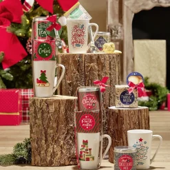 Coffret Mug XXL avec boisson et gourmandises Noël pailleté