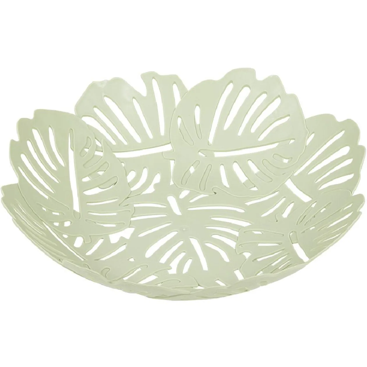 Corbeille à fruits design feuilles vert rose ou beige