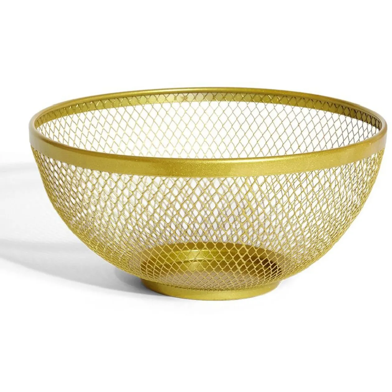 Corbeille à fruits en métal maillage doré Ø26xH13cm