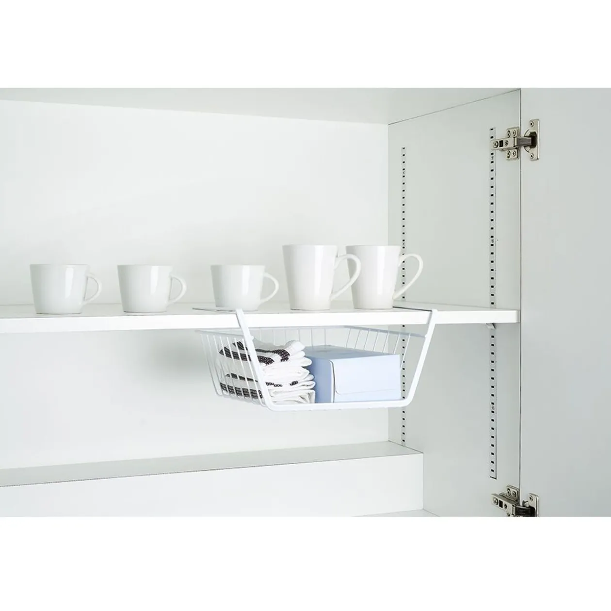 Corbeille à suspendre en métal blanc L.32 cm