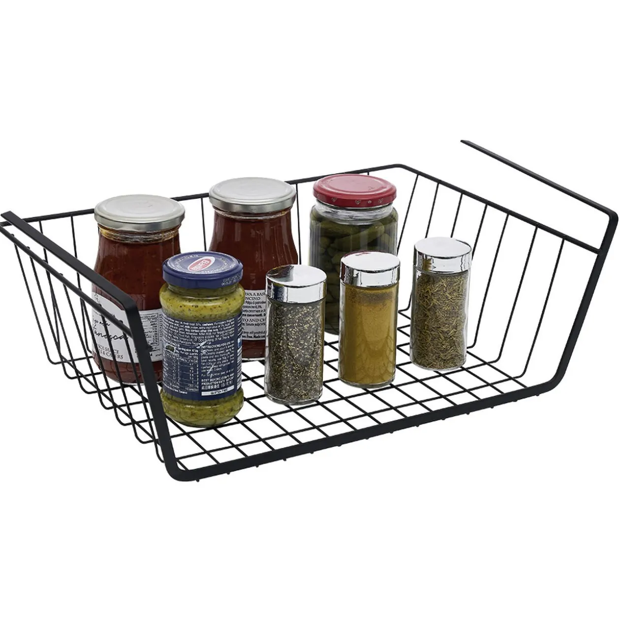 Corbeille à suspendre métal noir x2