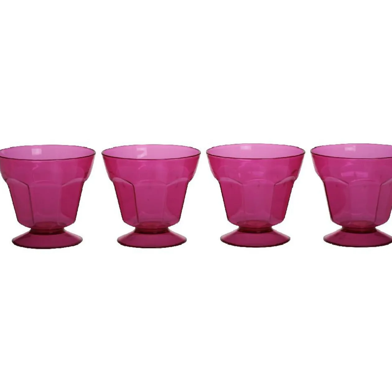 Coupe à glace plastique rose x4