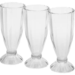 Coupe à glace transparent sundae milkshake 350 ml x3