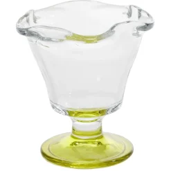 Coupelle à glace en verre avec pied coloré Ø10,6xH11,7cm