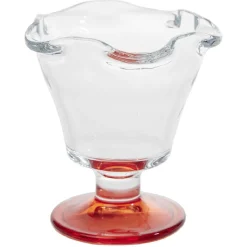 Coupelle à glace en verre avec pied coloré Ø10,6xH11,7cm