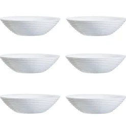 Coupelle blanche Harena bord ligne en relief x6