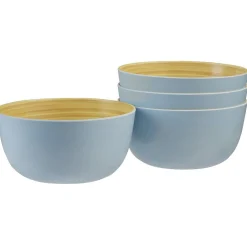 Coupelle bleu en bambou x 4