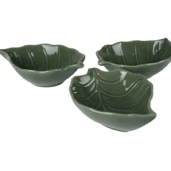 Coupelle design feuille verte x3