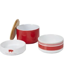 Coupelle empilable apéro rouge et blanc x3