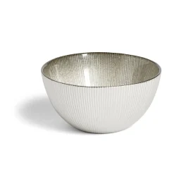 Coupelle en verre strié avec paillettes doré Ø15xH7,5cm