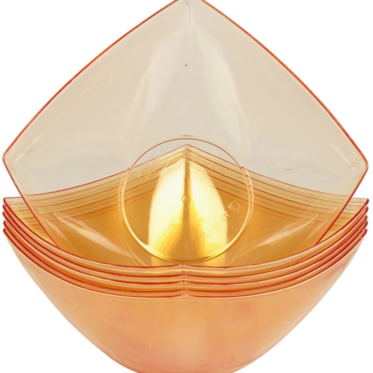 Coupelle plastique orange transparent x6