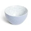 Coupelle porcelaine motif tissé blanc et bleu pastel Ø13xH7,2cm